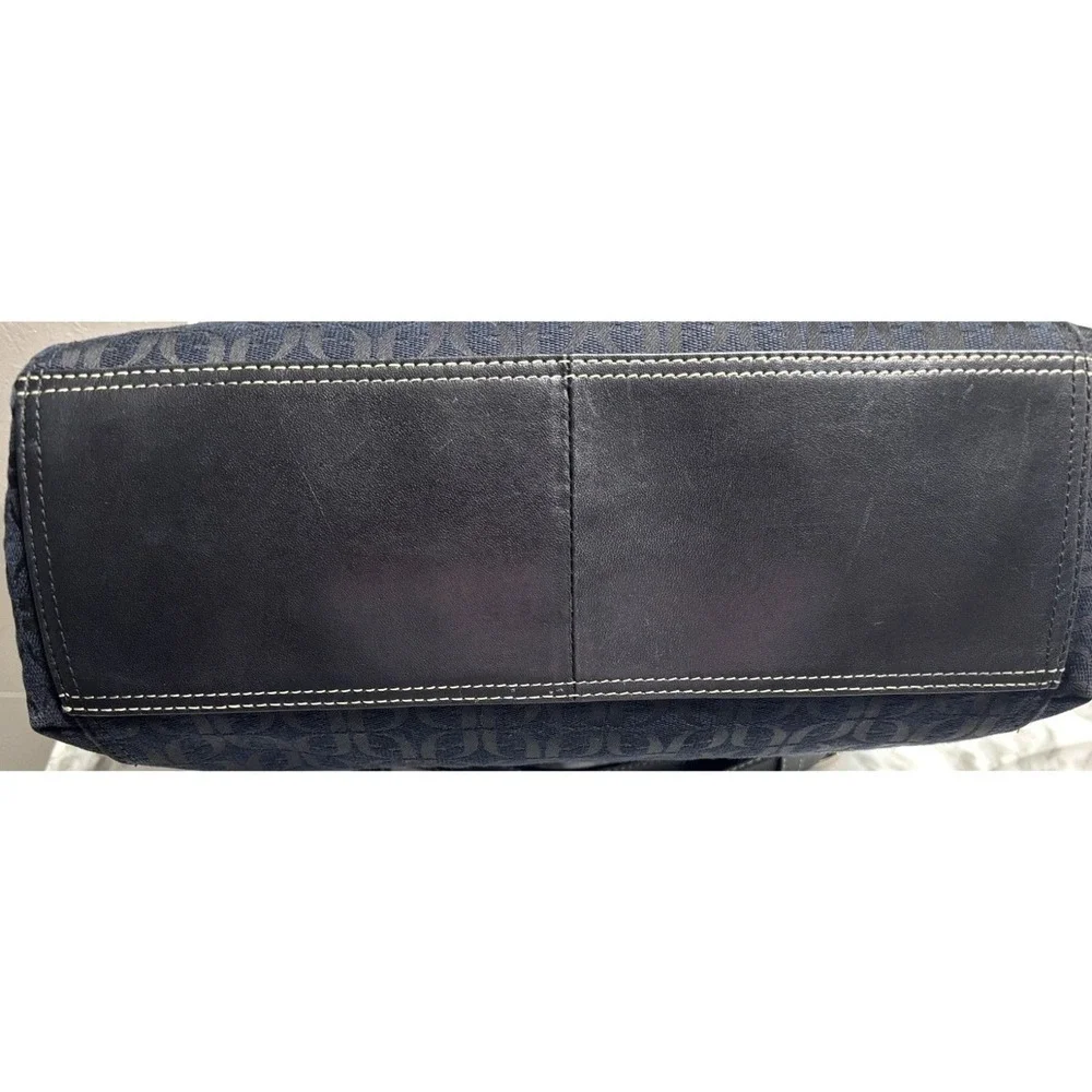Fossil Vintage Shoulder Bag Black Signature Monogram Jacquard Leather Retro Y2K